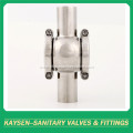 Sanitary sight glass four part welding end cross